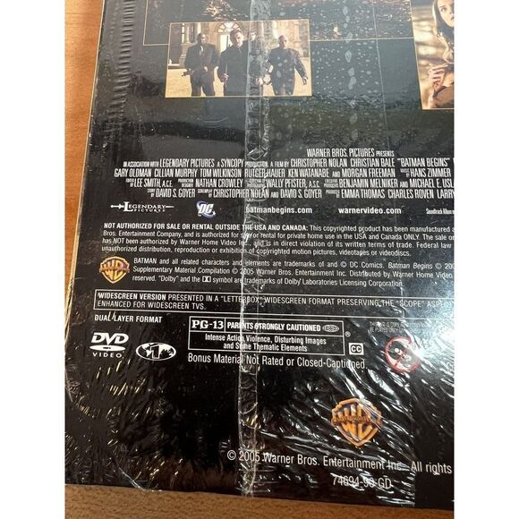 Batman Begins Widescreen (DVD) 2005 (Complete w/Case) Extra Tall New Sealed - Picture 4 of 6